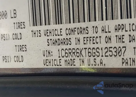 2016 Ram 1500 Tradesman z USA, uszkodzony, nr VIN 1C6RR6KT6GS125307